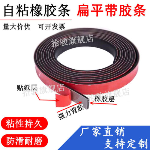 拾骏M3自粘平板橡胶条减震垫片