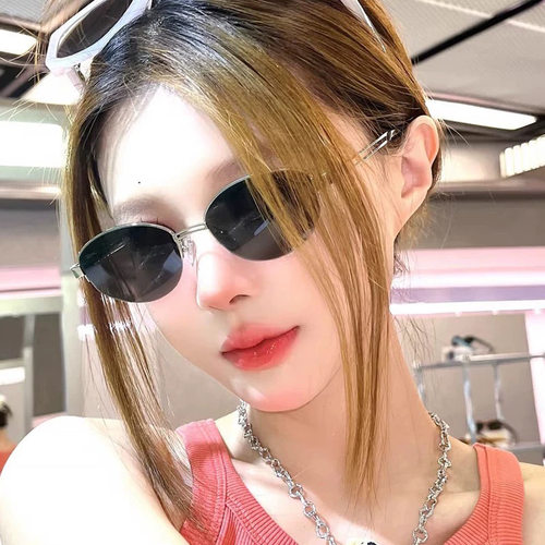 复古老钱风椭圆金属猫眼墨镜女款