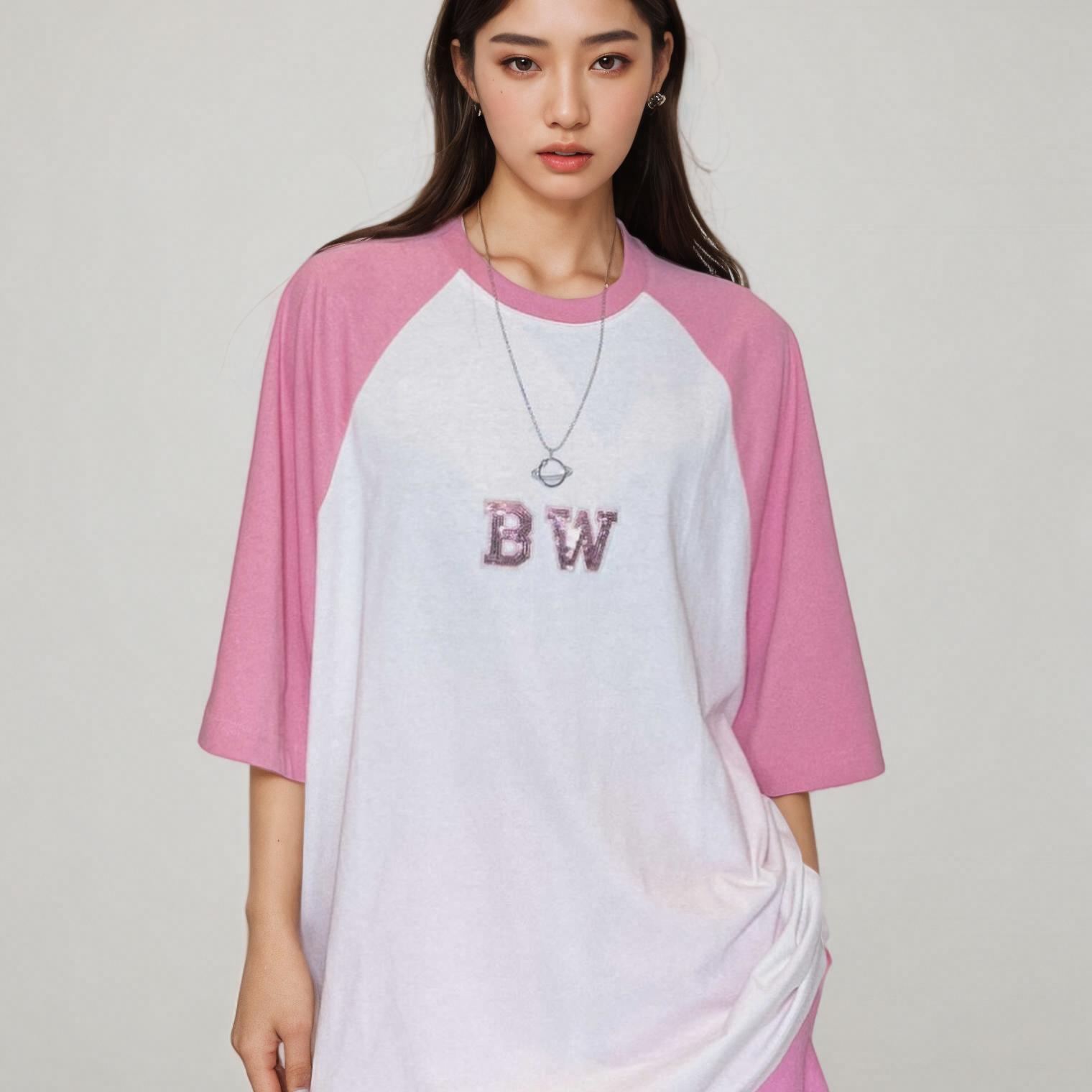 BW白色印花百搭T恤BW短袖