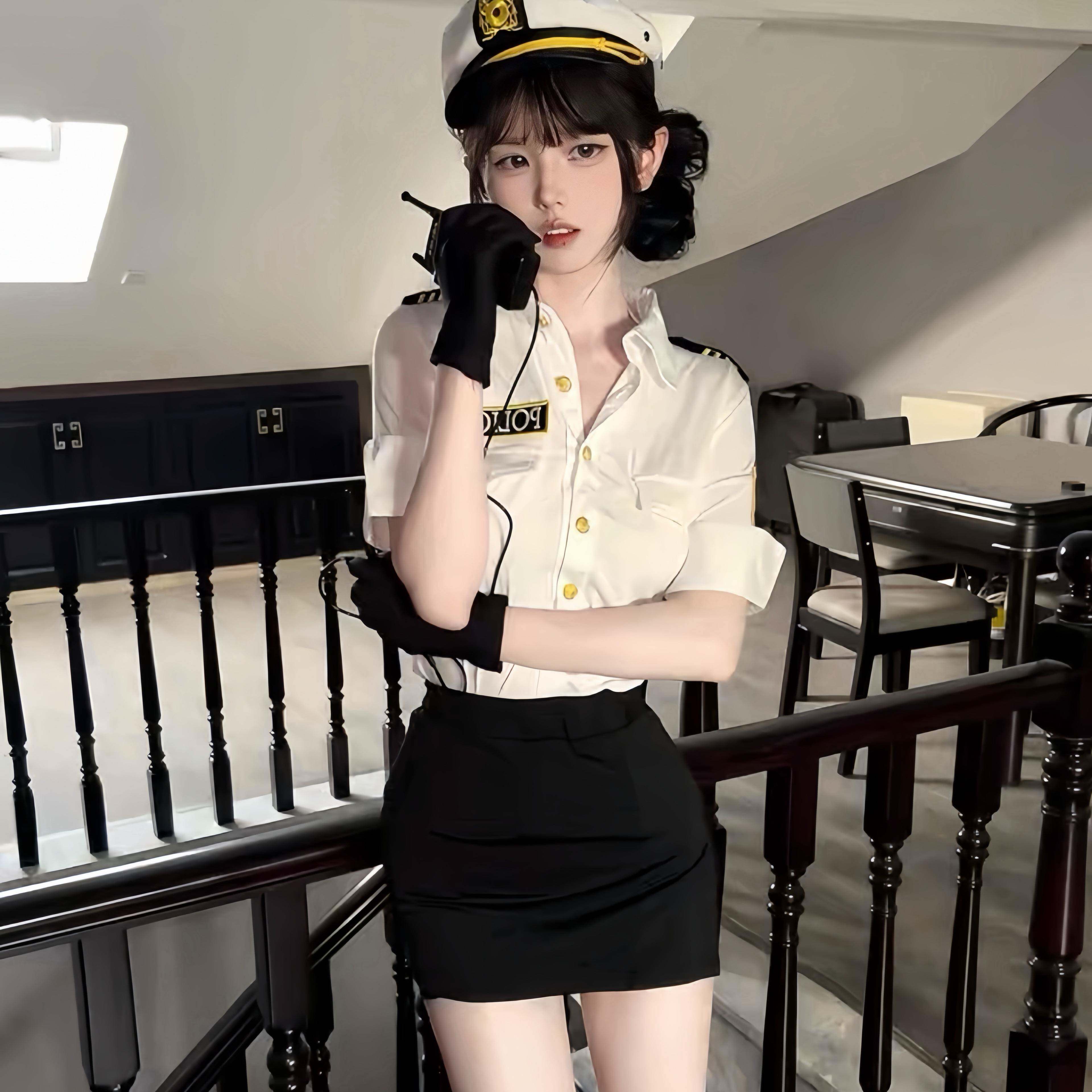 万圣节少女暴君衣服性感女警cos制服警官女纯欲空姐角色扮演套装图片