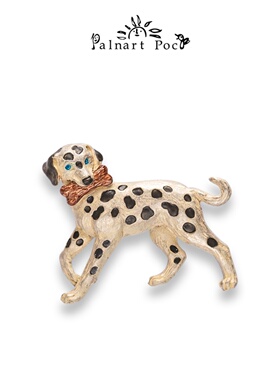 Palnart poc斑点狗小狗可爱日系超萌白色百搭创意胸针设计感小众