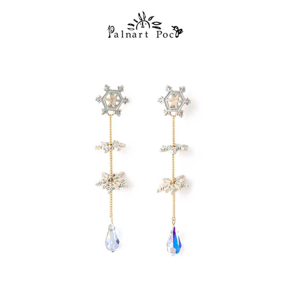 Palnart poc雪花软妹显脸小独特设计师款小众高级感长款流苏耳环