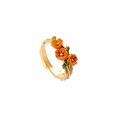 Palnartpoc日本手作罂粟花戒指