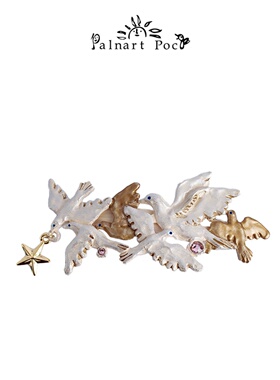 Palnart poc白鸽鸽子特拉法尔加和平鸽个性发夹发卡稀有限定复刻