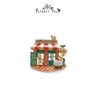 Palnartpoc巴黎咖啡店胸针