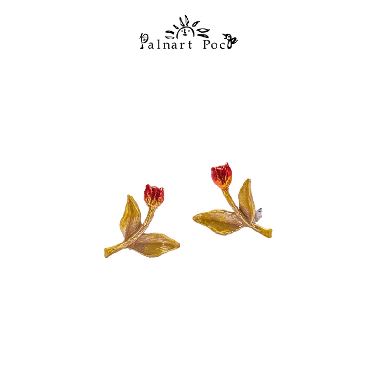 Palnartpoc郁金香小众手作耳环