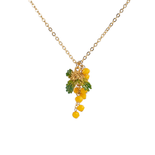 Palnart poc黄色流苏花朵金合欢花春夏日系可爱软妹原创设计项链