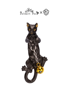 Palnart poc黑色猫咪铃铛根附SUU设计感小众和服腰封腰带带留饰品