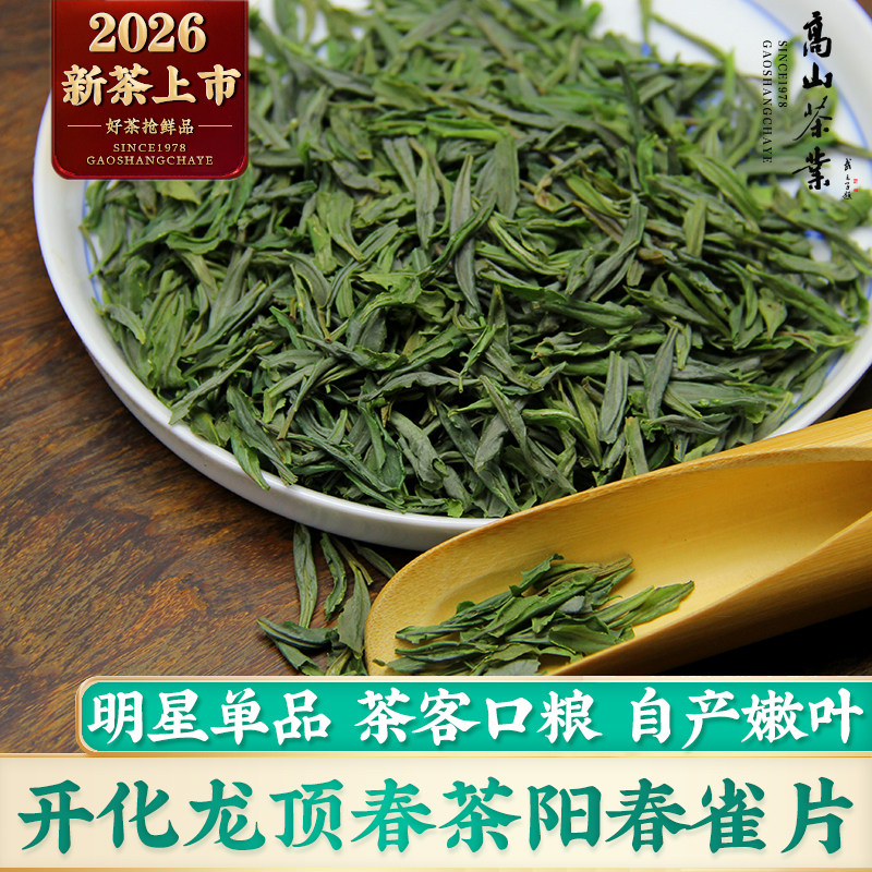 2026新茶上市春茶明前开化龙顶茶片高山绿茶雀舌清香粗茶叶片500g