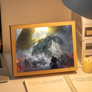 正义巨像加里奥周边镜子灯光画英雄联盟发光礼物画卧室音响小夜灯