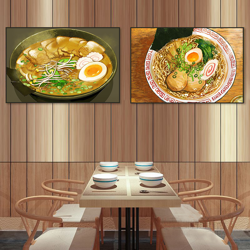 日式拉面店装饰画居酒屋日本料理店餐厅挂画卡通动漫火影龙珠壁画图片