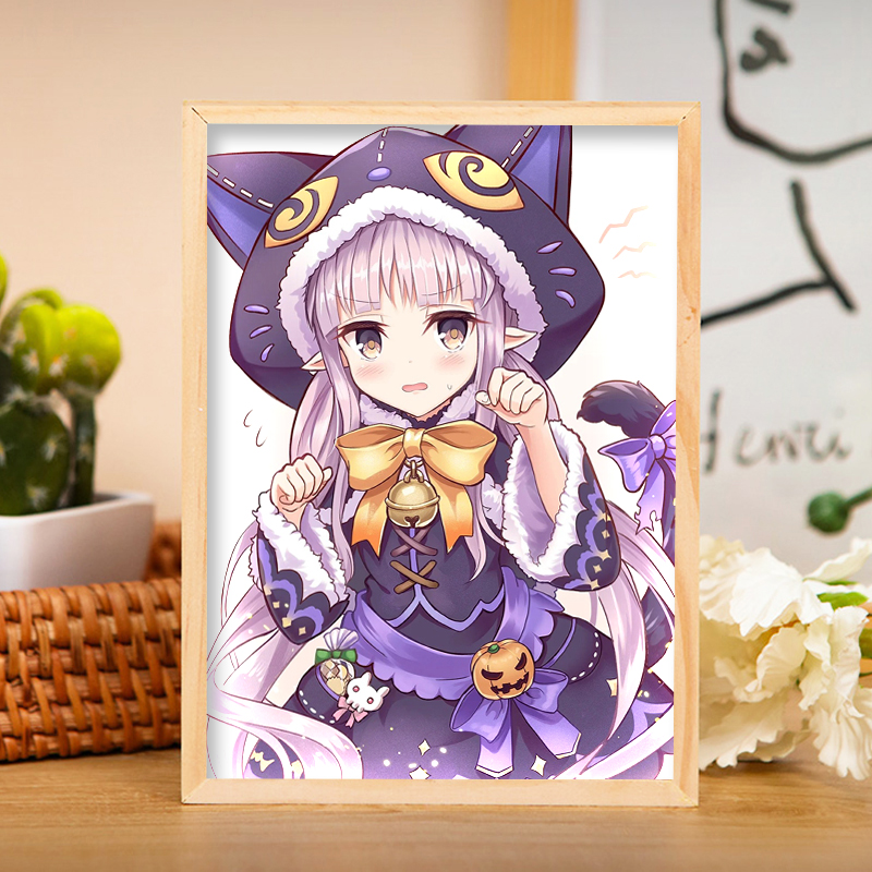 公主连结镜华周边镜子灯光画动漫游戏发光礼物摆画卧室音响小夜灯