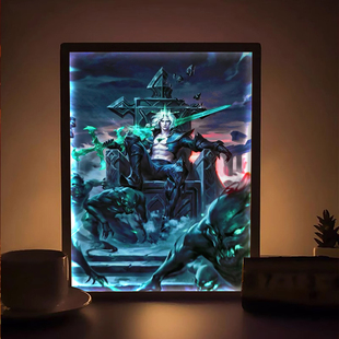 佛耶戈灯光画英雄联盟破败之王周边手办小夜灯电竞房卧室床头摆画