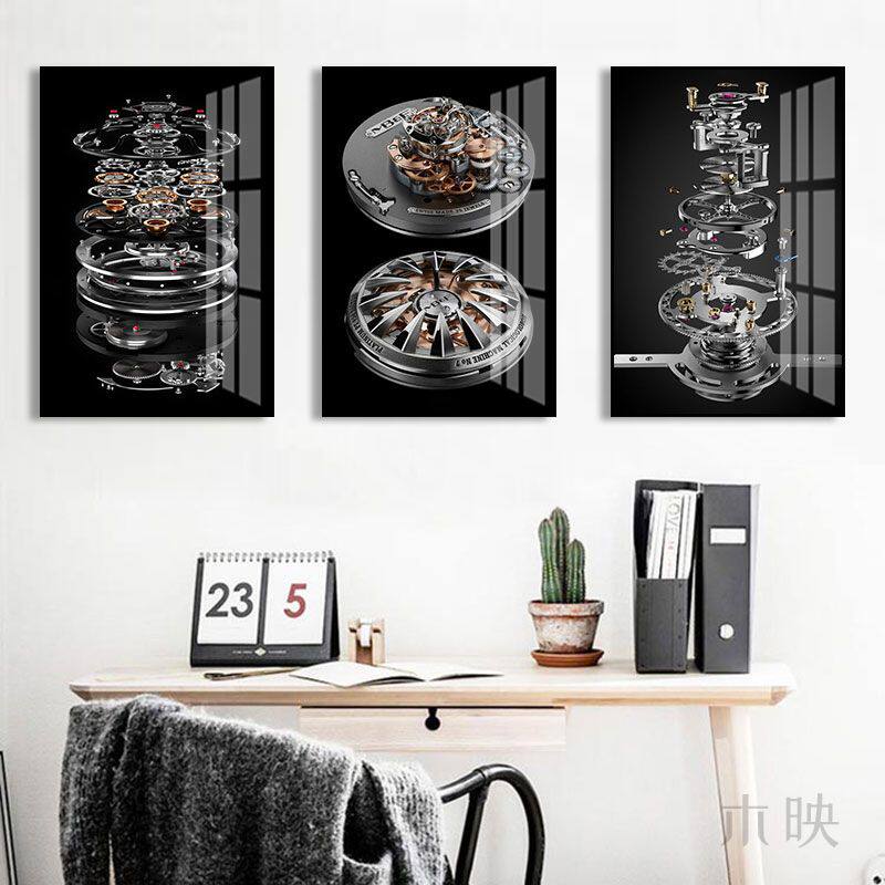 手表分解图装饰画钟表腕表维修店机芯结构挂画奢侈品钟表行壁画