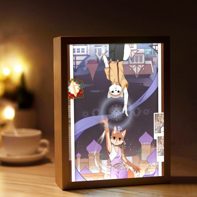 神探迈克狐灯光画二次元动漫周边小夜灯摆件送儿童朋友生日礼物