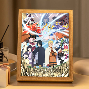 博人传之时代传承者灯光画鸣人佐助二次元动漫周边手办小夜灯摆件