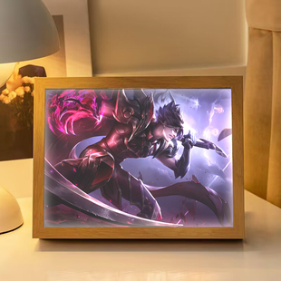 白起灯光画王者荣耀周边手办小夜灯谷子立牌送朋友生日礼物摆件