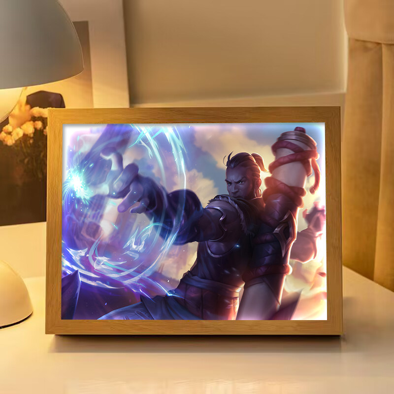 瑞兹灯光画英雄联盟游戏周边相框摆画送朋友LOL小夜灯手办礼物
