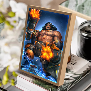 毛加周边镜子灯光画电竞房守望先锋手办卧室音响小夜灯发光礼物画