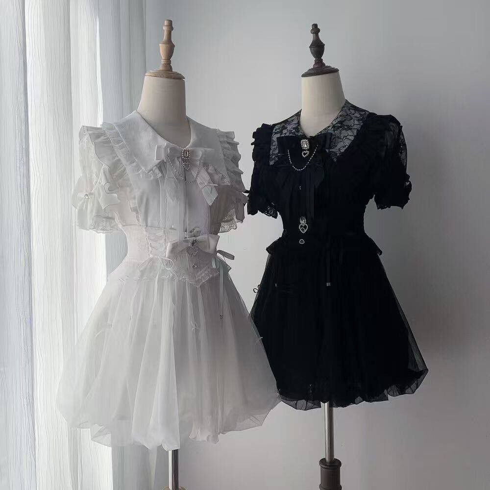 巡梦流年 原创蕾服日系亚文化黑紫粉白衬衫