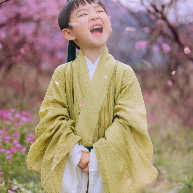 汉服男童中国风春秋汉服女童小女孩古风超仙魏晋风仙侠演出服直袖
