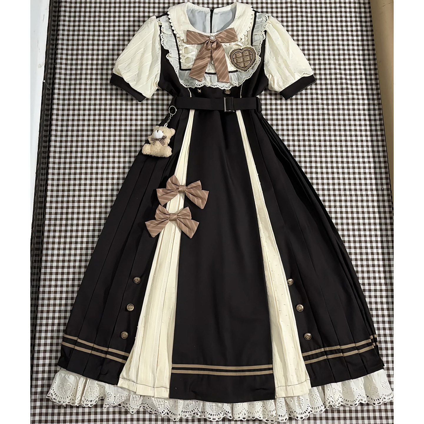 巧克力工坊洛丽塔op优雅lolita日常泡泡袖连衣裙春夏新款长裙