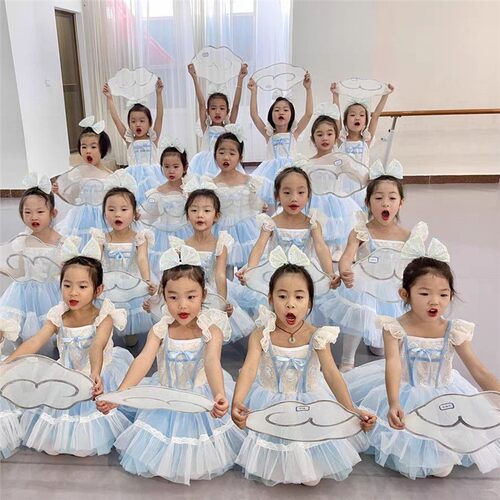 一个梦想儿童蓬蓬裙演出服幼儿园公主可爱纱裙女童芭蕾舞蹈表演