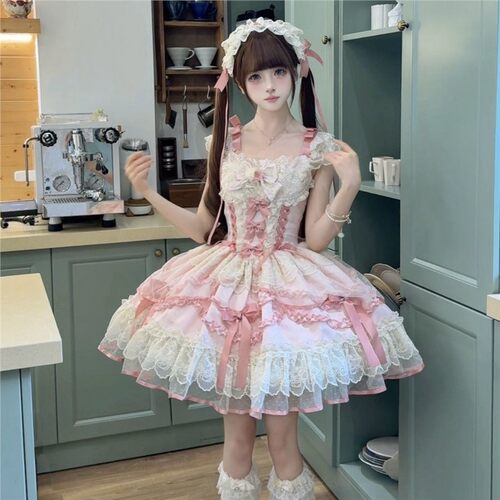 新品Lolita洋装芭蕾风jsk吊带连衣裙