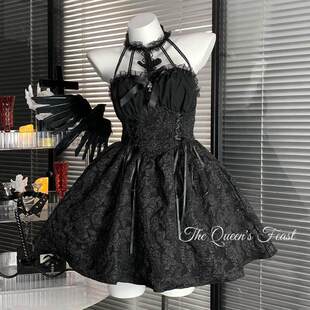 十字夜祭｜暗黑哥特风连衣裙亚文化穿搭纯欲辣妹挂脖Lolita公主裙