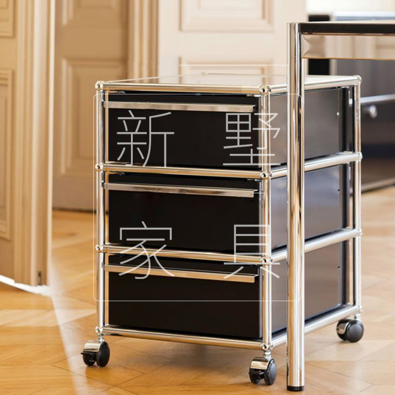 网红可移动带轮收纳柜文件柜边柜存储柜设计办公抽屉床头柜矮柜