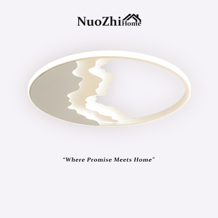 北欧灯具现代简约主卧室灯led吸顶灯睡房极简个性 圆形温馨房间灯