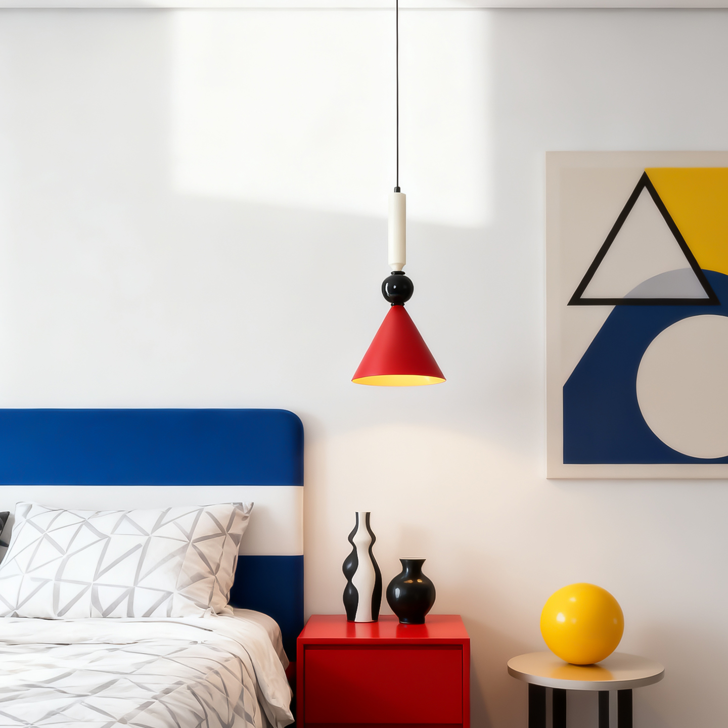 Home北欧床头小吊灯简约现代儿童卧室床头灯复古彩色氛围感装饰灯