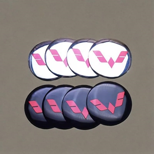 4个价 个性改装五菱轮毂盖金属标志贴片56mm车轮胎盖弧面标贴