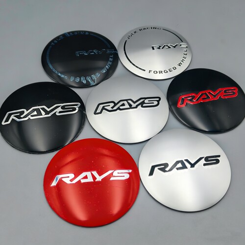 4个价 个性改装日本RAYS轮毂盖金属标志贴片56/60/65mm车轮胎盖贴