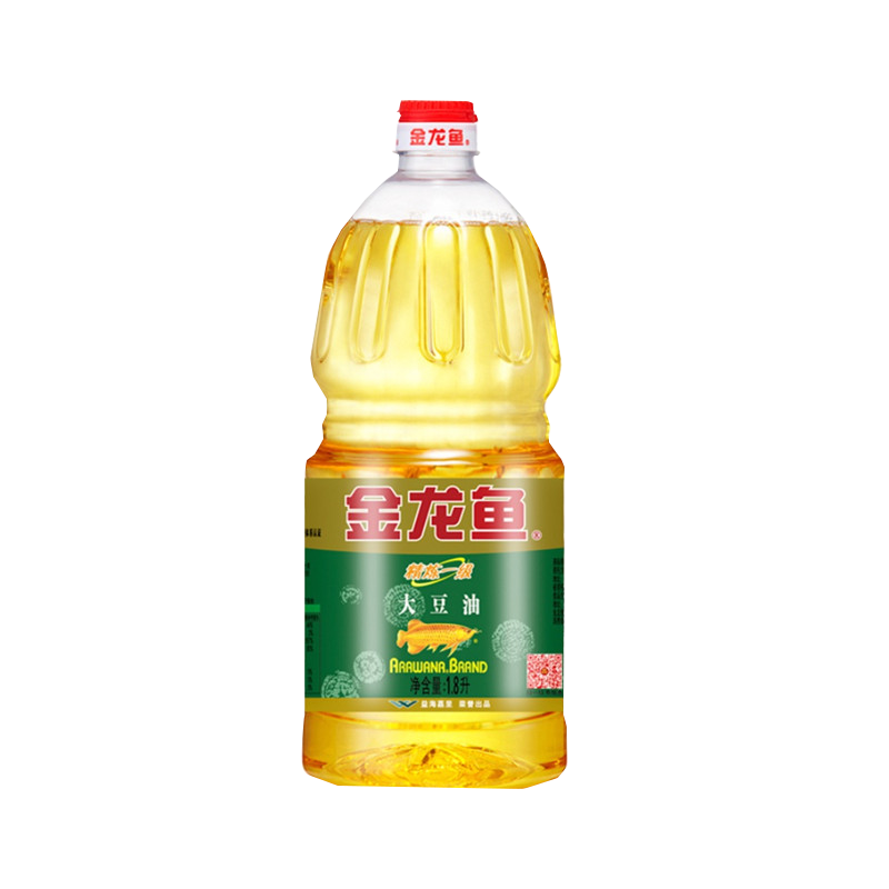 金龙鱼1.8L小瓶家用精炼一级大豆油食用油炒菜油炸小吃烧菜色拉油