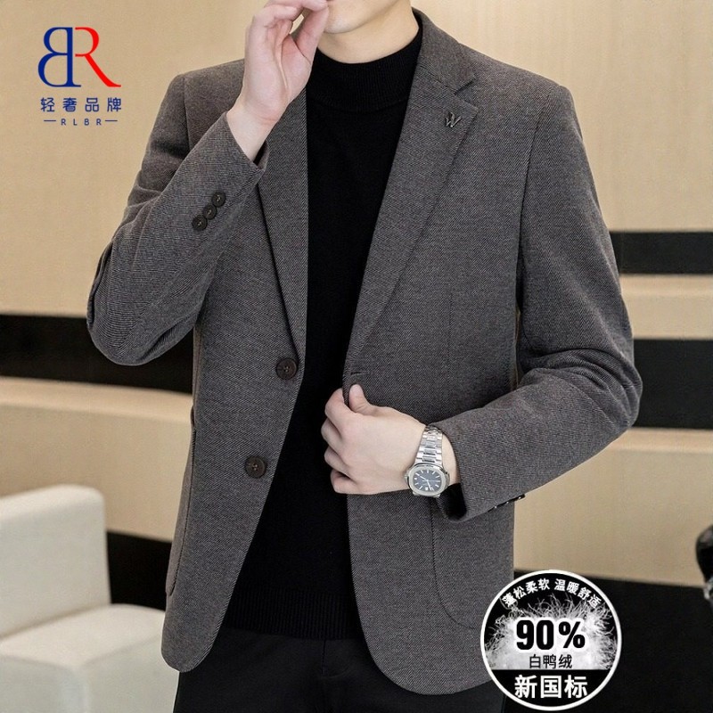 RLBR男士西服外套春秋新款休闲时尚潮流百搭单西婚礼高级感正装