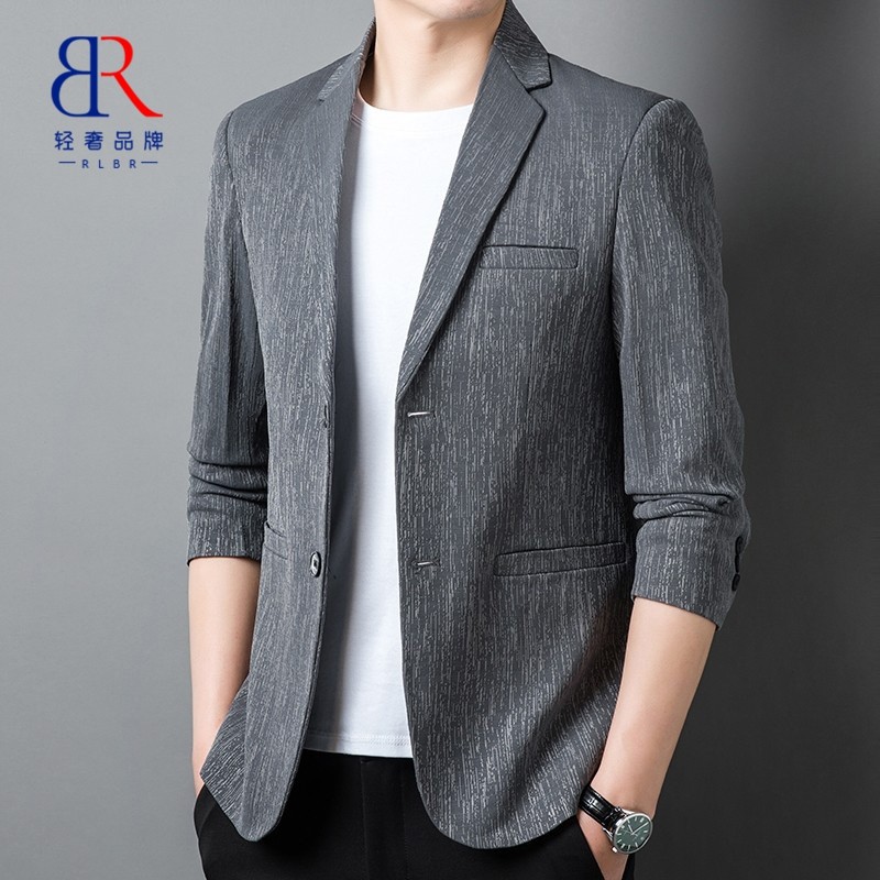 RLBR2026春秋新款休闲西装外套男士商务潮流宽松正装单西上衣服男