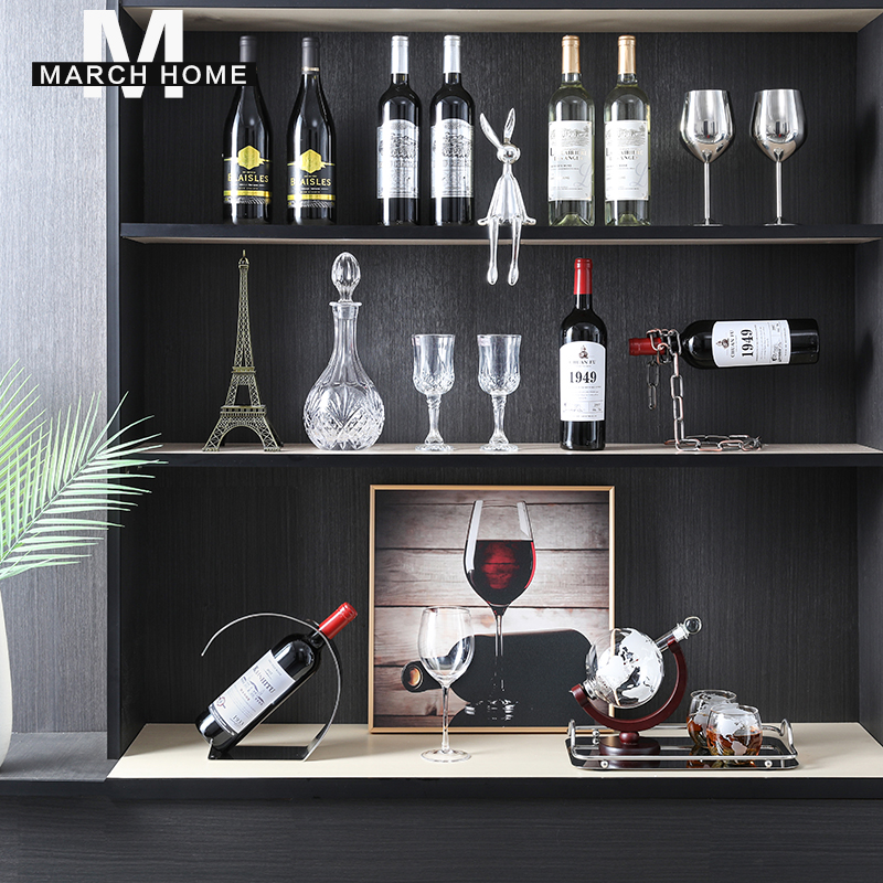 北欧高端轻奢样板房酒柜真红酒婚礼假酒托盘醒酒器装饰品小摆件