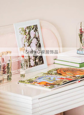 样板间女孩房饰品摆件组合售楼处儿童房书桌植物主题花艺软装饰品