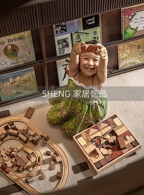 儿童房玩耍区积木玩具软装摆件