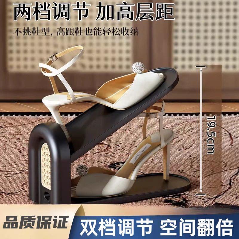 中古风双层可调节款鞋架家用入户门小窄门口鞋子收纳分层隔板鞋架,收纳整理,鞋子收纳架,淘宝优惠券,粉丝福利购,淘宝优惠卷