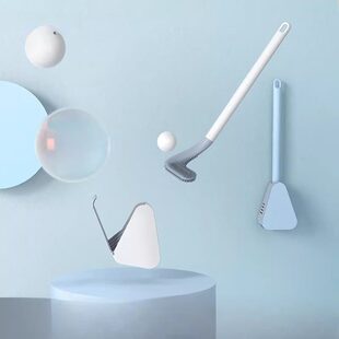 高尔夫软胶无死角刷马桶刷家用高级款 自开合防漏水带底座厕所刷