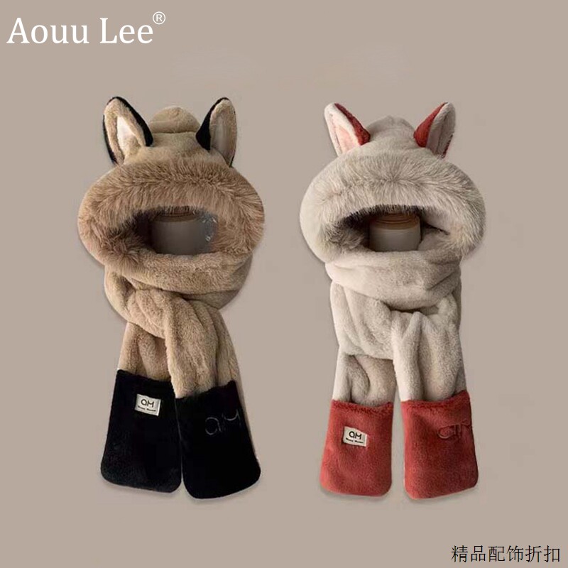 出游甜美可爱女冬季卡通毛绒帽