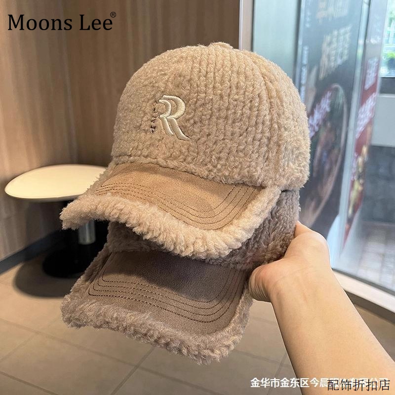 新款颗粒绒水钻R字母鸭舌帽