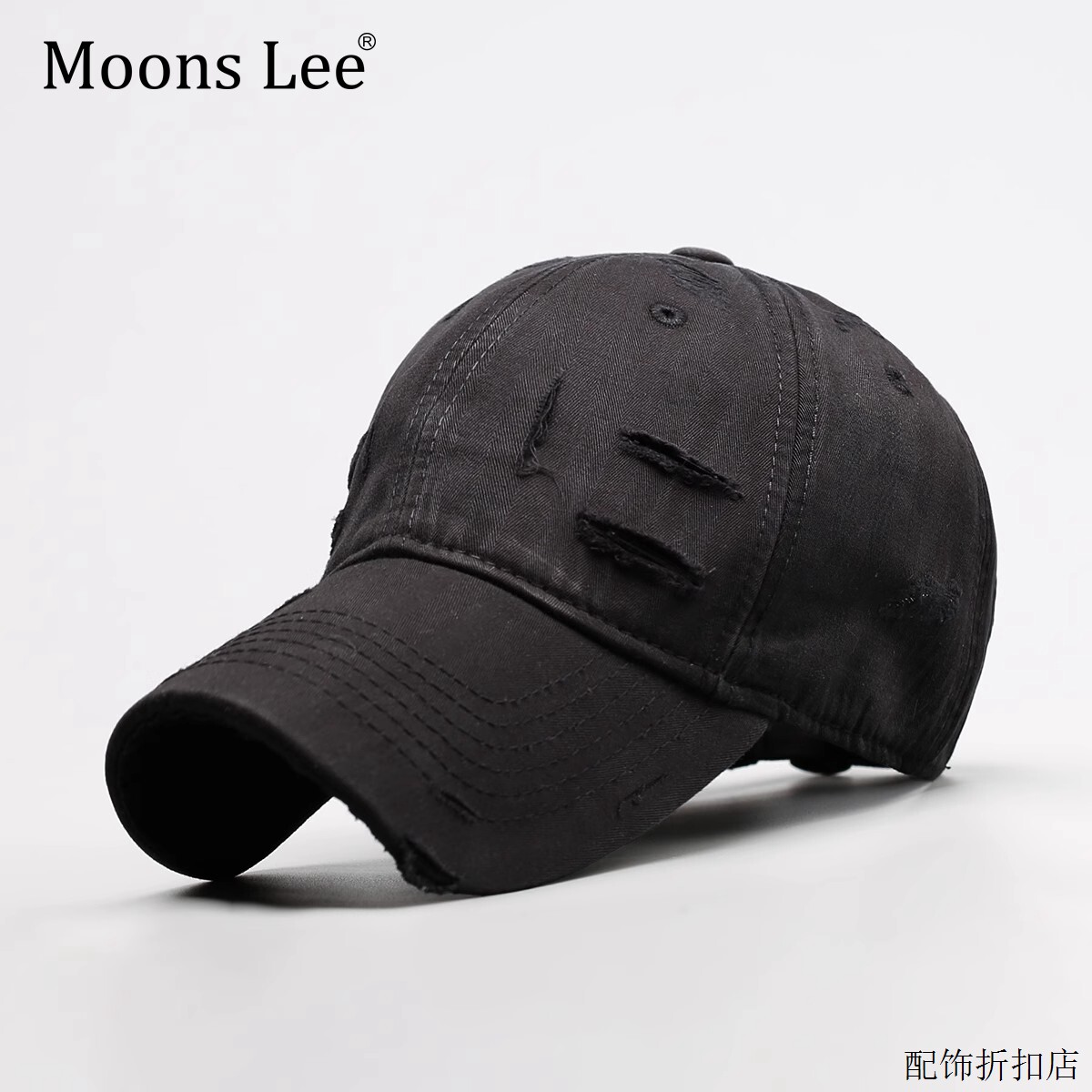 复古做旧破洞棒球帽子春夏