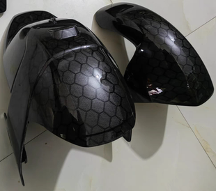 适用于9号猎户座电动Dz110p前后挡泥板碳纤维锻造纹蜂窝装甲漆九