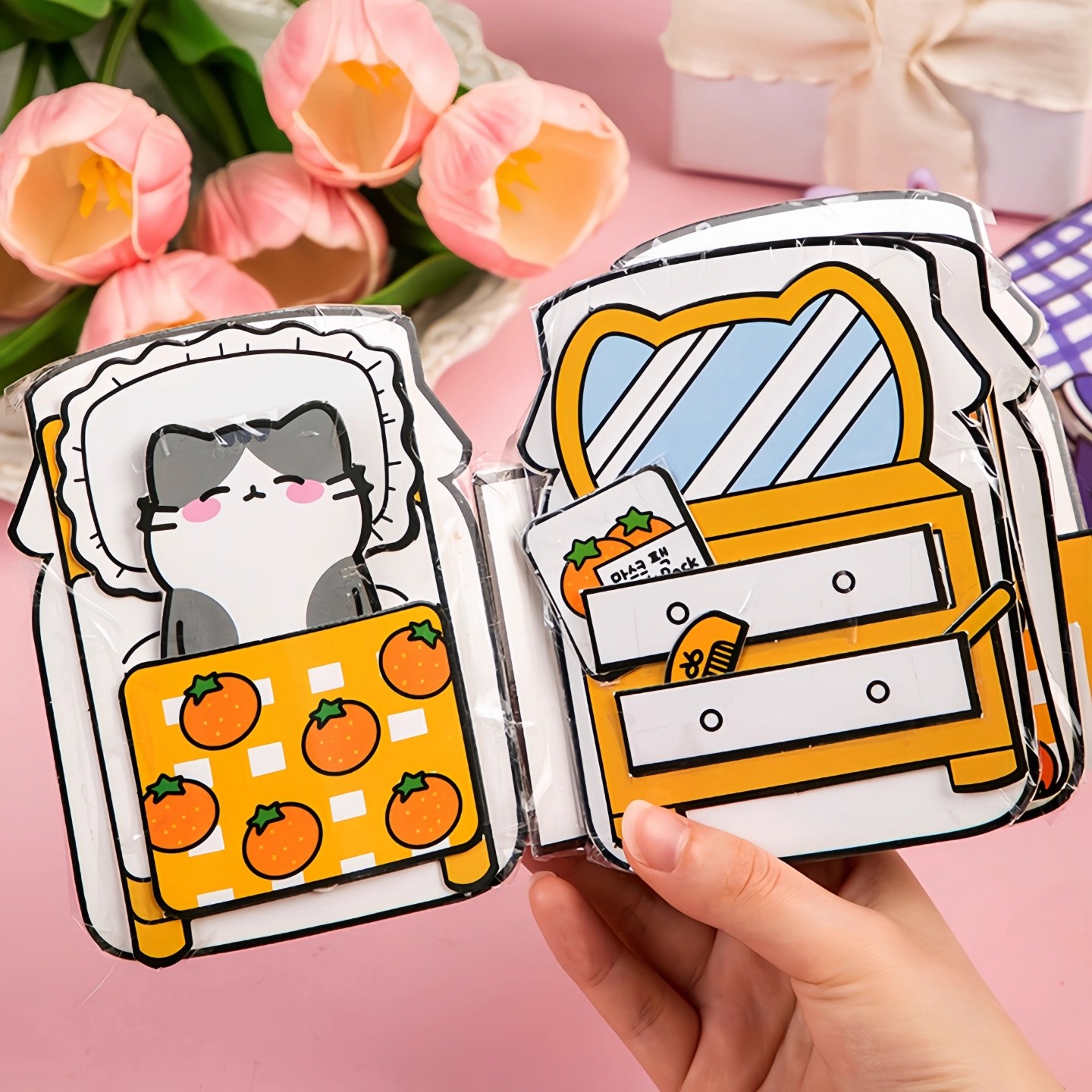 猫咪安静书免裁剪新款女孩贴纸书