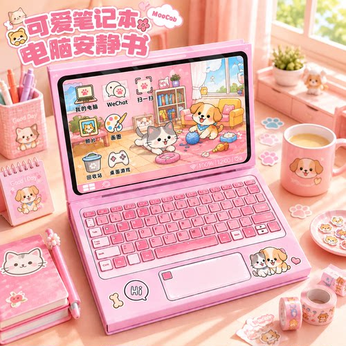 拯救学渣电脑盲袋安静书新款女孩解压玩具贴纸手工diy材料包6女童