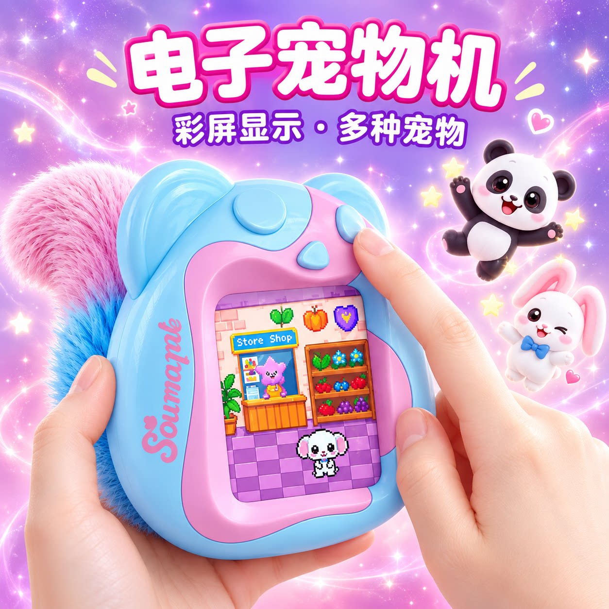 2026新款电子宠物机可进化喂养成动物游戏机迷你掌上精灵玩具童年