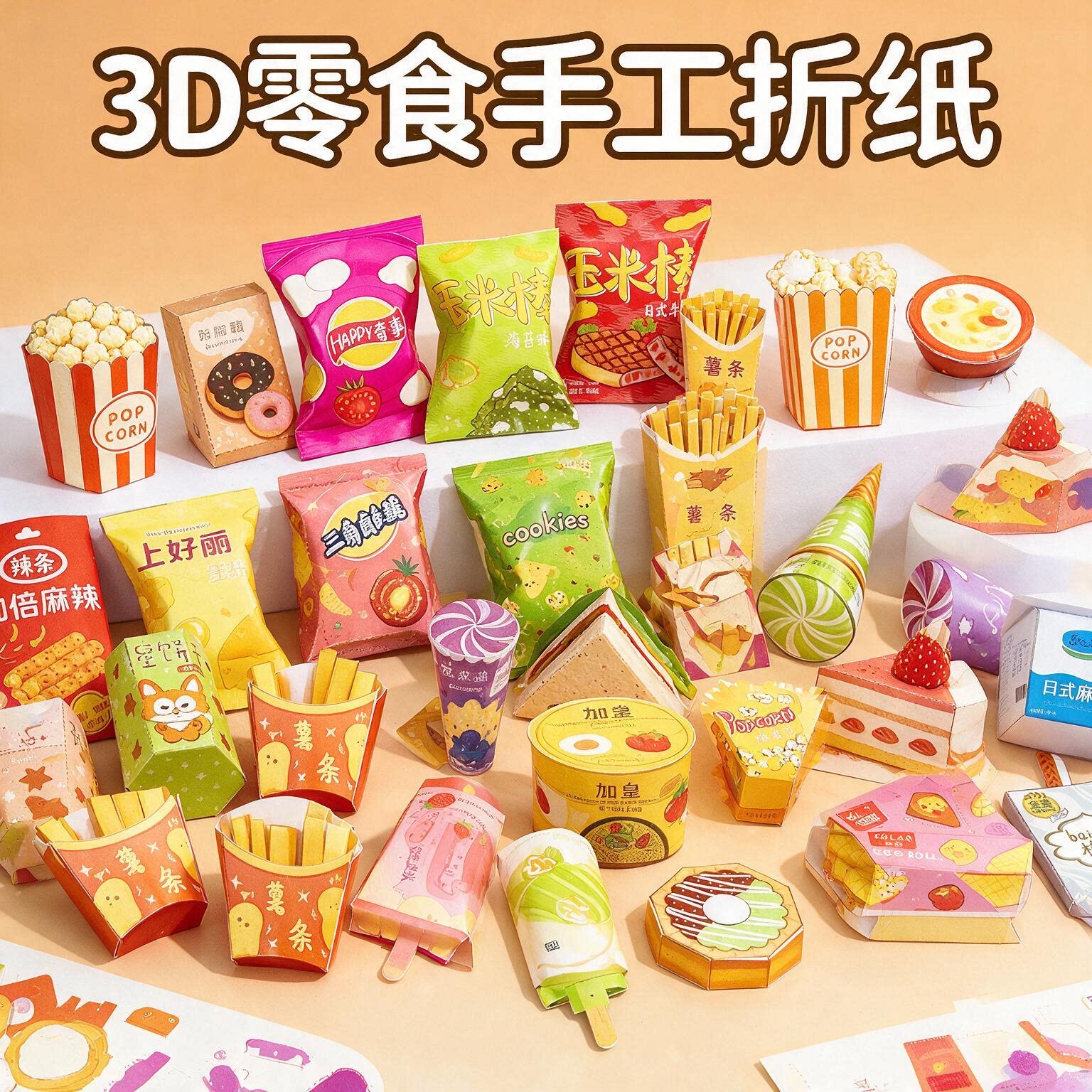 美食辅儿童折纸幼儿园益智玩具2宝宝手工DIY制作材料包3D立体折纸书大全纸飞机大全小学生彩纸剪纸书图片